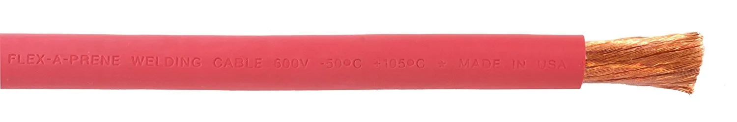 2/0 Gauge AWG - Flex-A-Prene - Welding/Battery Cable - Red - 600 V - Made in USA