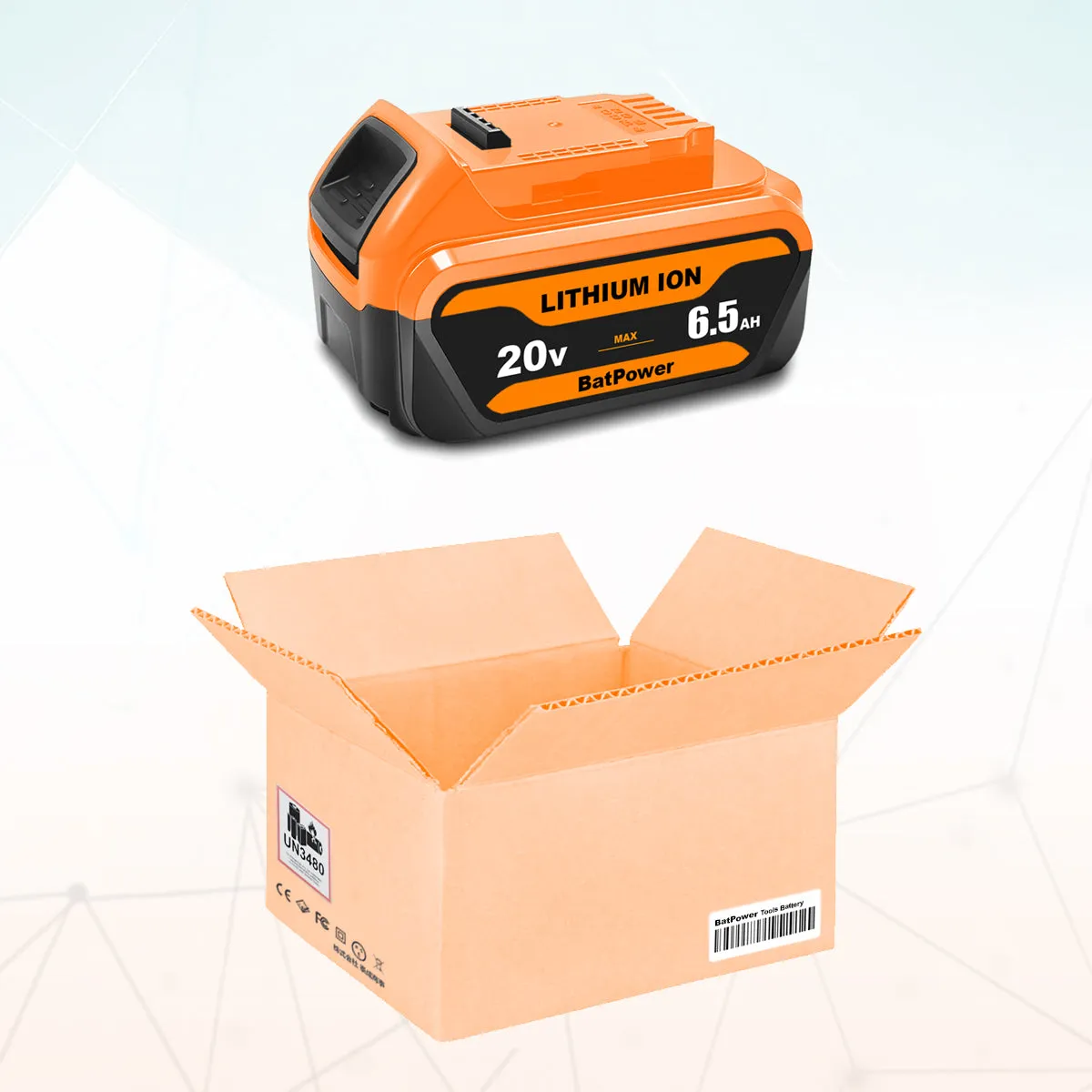 20V 6.5Ah DCB204 Battery Replacement for Dewalt 20V MAX 4.0Ah Battery DCB204 Compatible with Dewalt 20v Max DCD/DCF/DCG/DCS Tools Battery 4Ah 3Ah 2AH