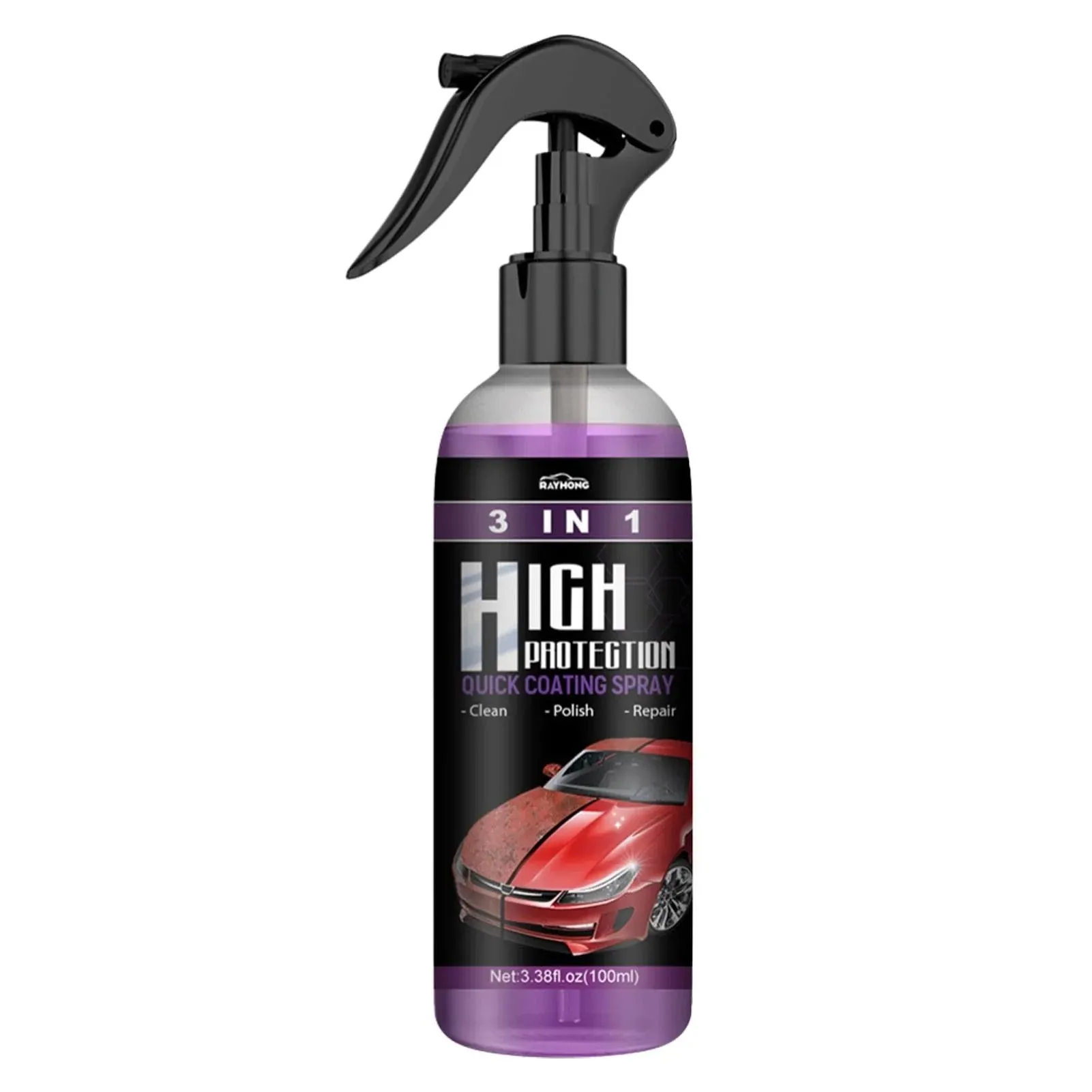 3 In 1 Quick High Protection Car Coating Spray Polish, Ceramic, Plastic Parts Refurbisher