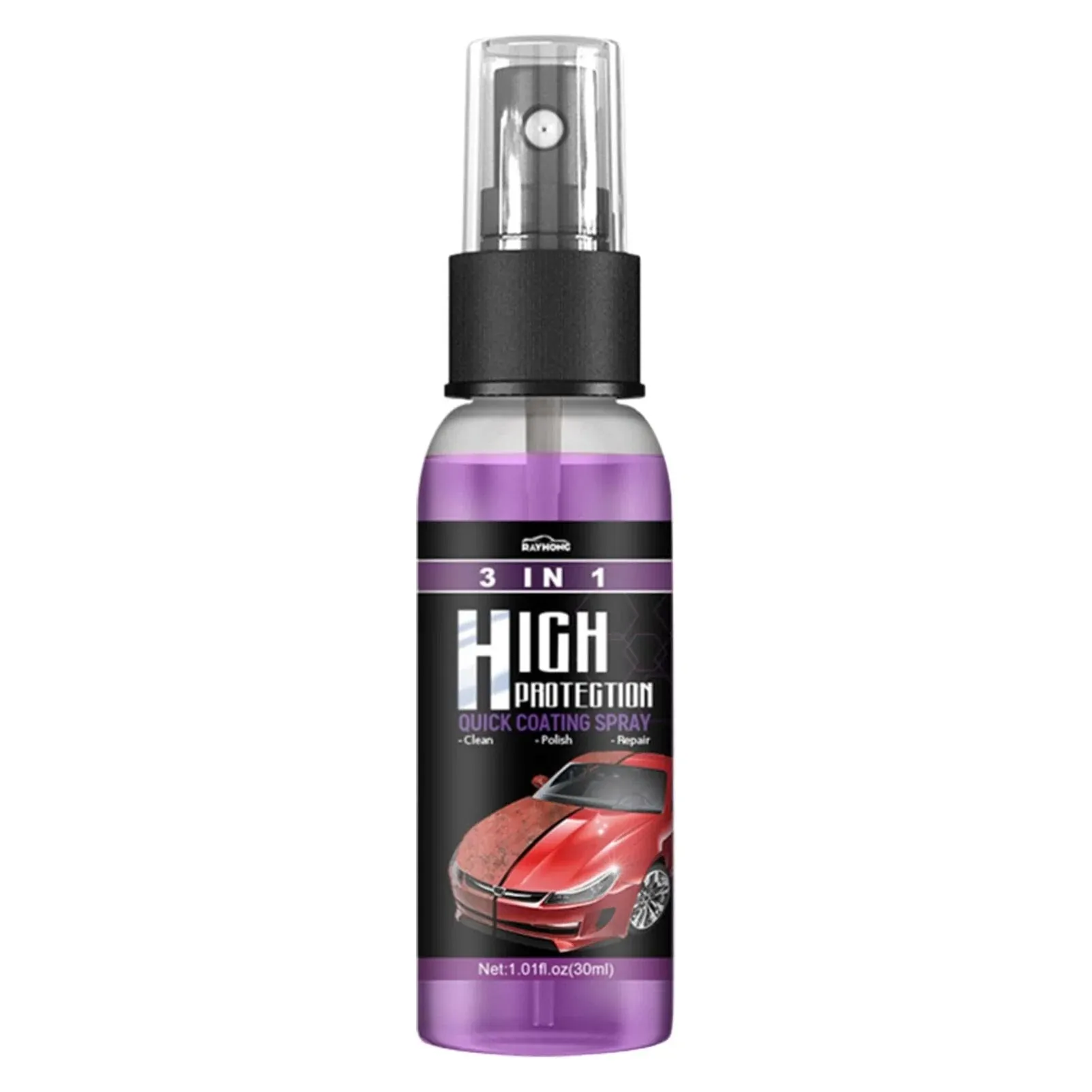 3 In 1 Quick High Protection Car Coating Spray Polish, Ceramic, Plastic Parts Refurbisher