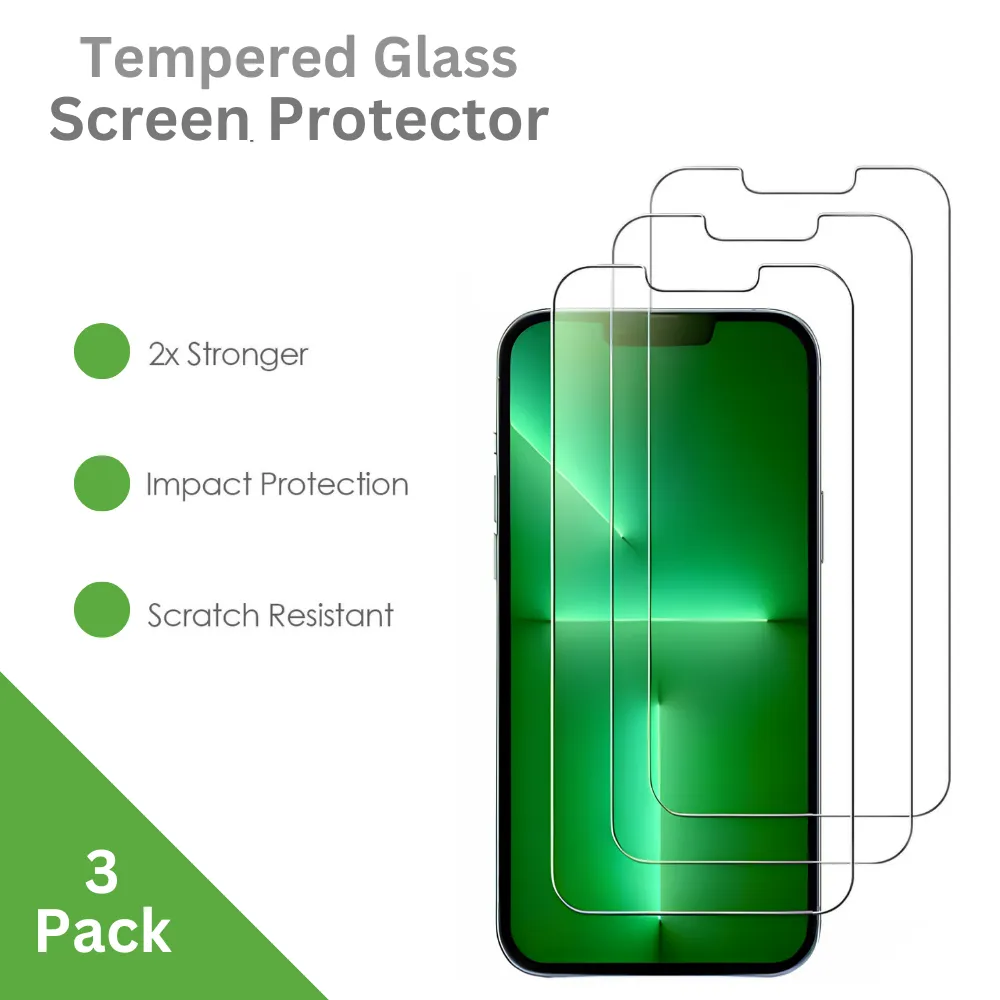 3-Pack iPhone 13 Mini Screen Protector Tempered Glass Case Friendly Anti Scratch Bubble Free