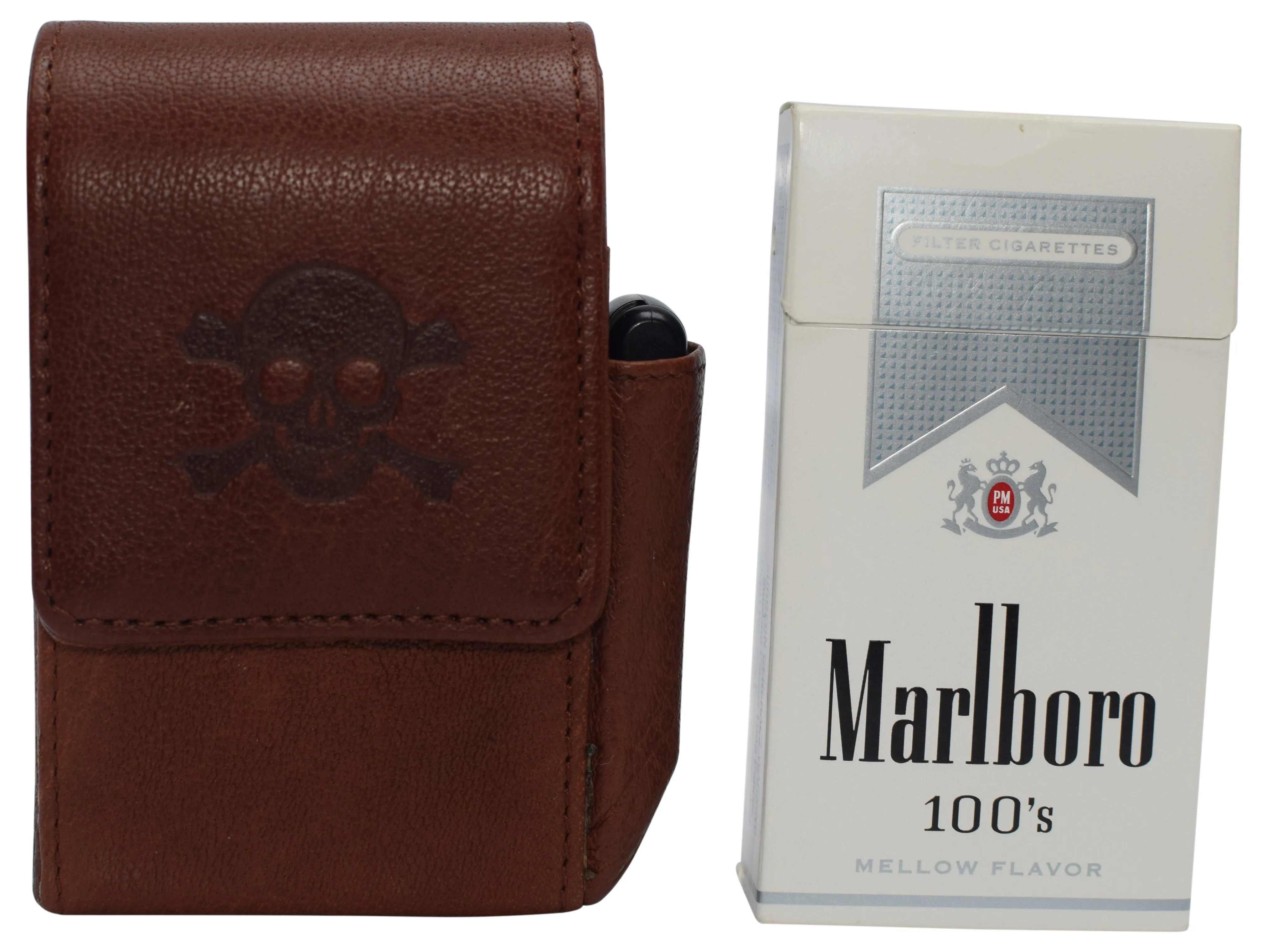 510913 Cigarette Storage Organizer Genuine Leather Tobaccos Pouch Lighter Holder Logos Storage Container