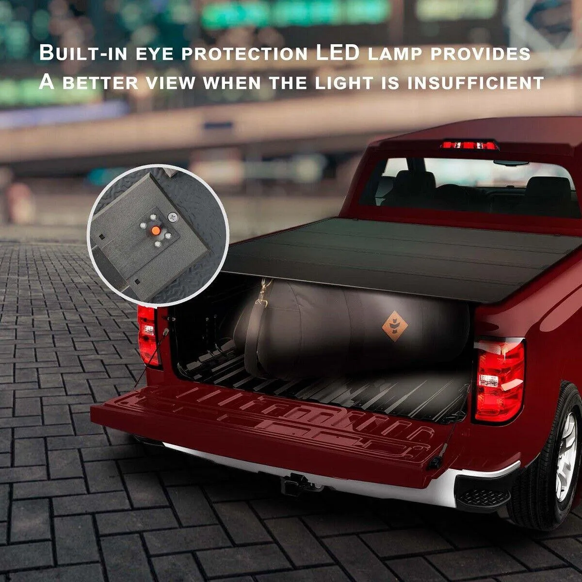 5.8Ft 4-Fold Hard Tonneau Cover Truck Bed for 19-22 Chevy GMC Sierra 1500