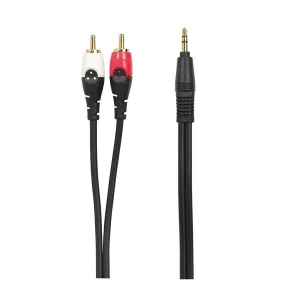 6’ Gold-Plated Shielded ⅛" (3.5mm) Stereo Plug to Dual Phono (RCA) Plug Cable