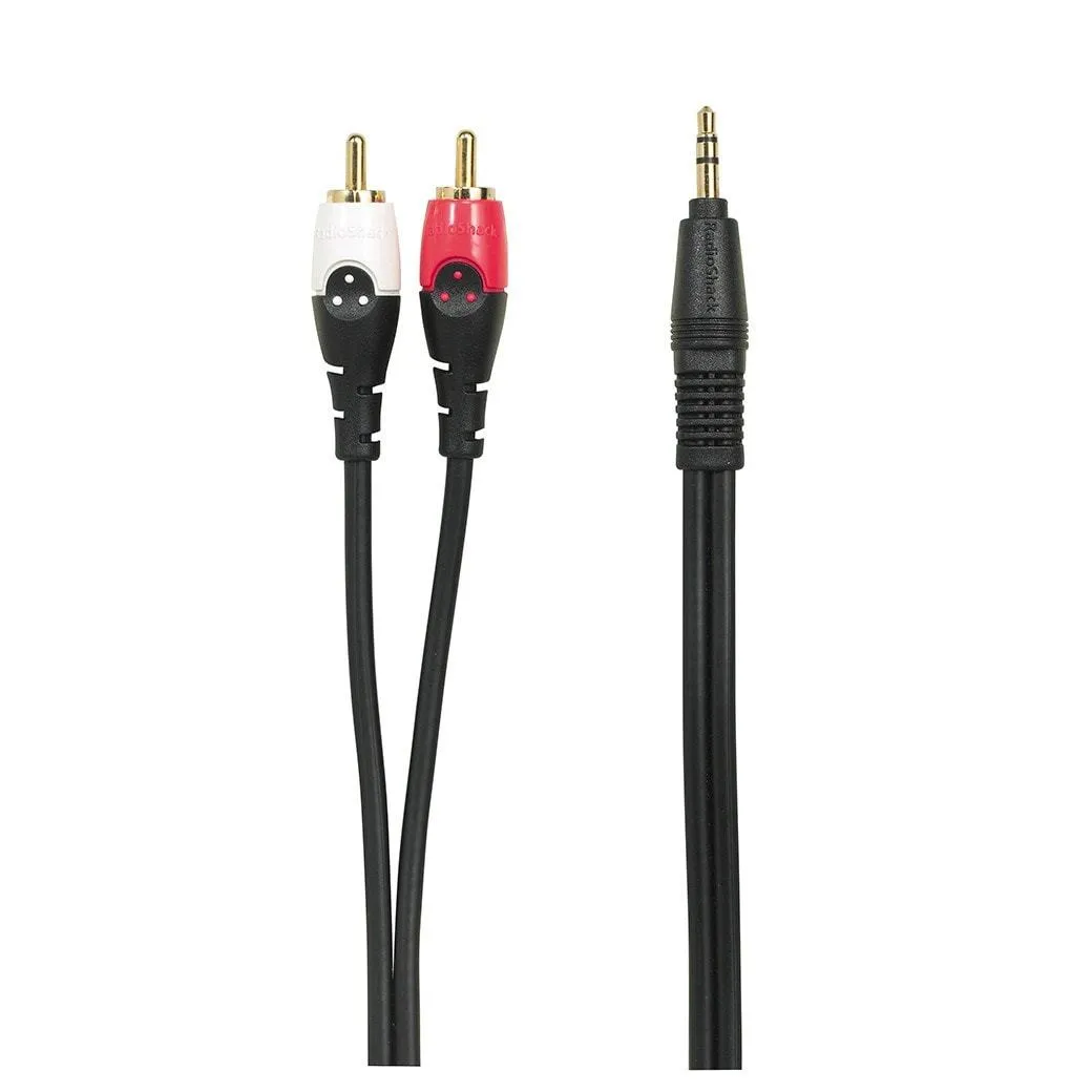 6’ Gold-Plated Shielded ⅛" (3.5mm) Stereo Plug to Dual Phono (RCA) Plug Cable