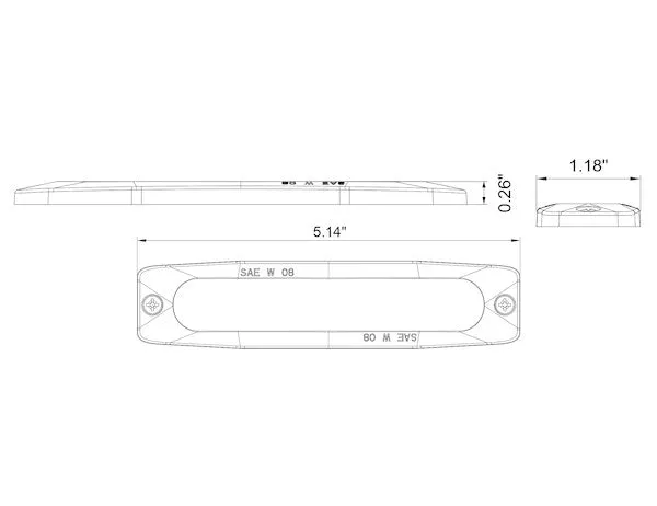 8892206 - ULTRA THIN 5 INCH AMBER/RED LED STROBE LIGHT