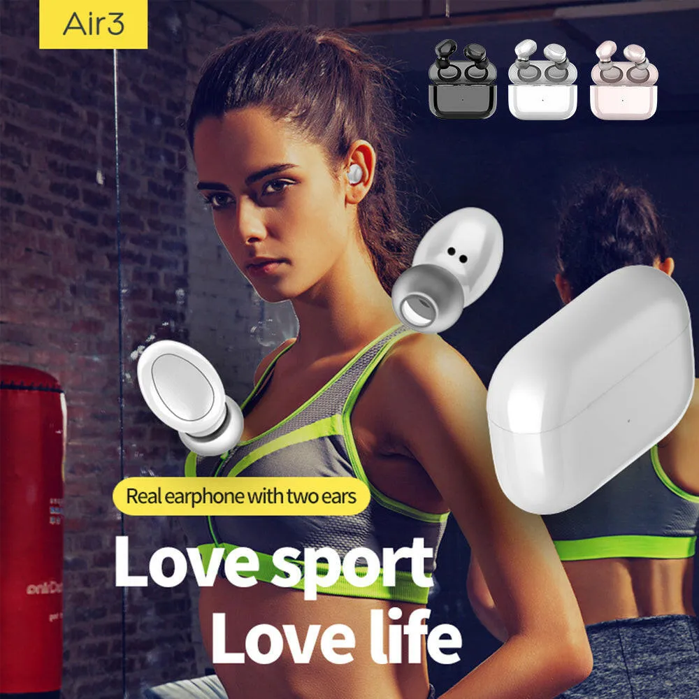 Air3 BT Earphones BT 5.0 Headset Stereo Sound Noise Reduction Sports Mini Earbuds Handsfree HD Call Fingerprint Touch Control