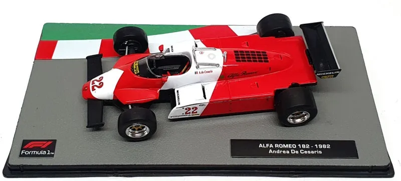 Altaya 1/43 Scale 91024B - F1 Alfa Romeo 182 1982 #22 Cesaris - Red/White