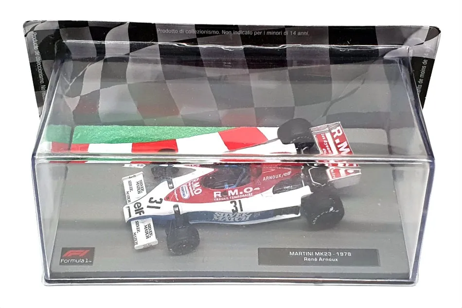 Altaya 1/43 Scale AT301122N - F1 1978 Martini MK23 R. Arnoux - Red/White/Blue