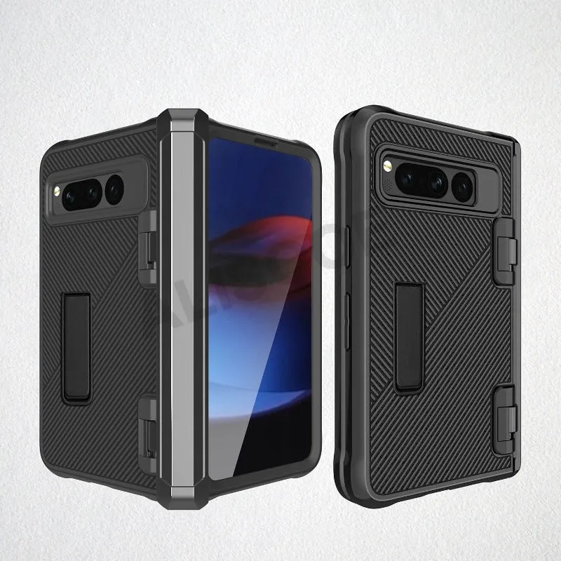 Armor Hinge Kickstand Hard Plastic Phone Case For Google Pixel Fold