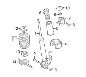 Audi Coil Spring – Rear 8K0511115DG