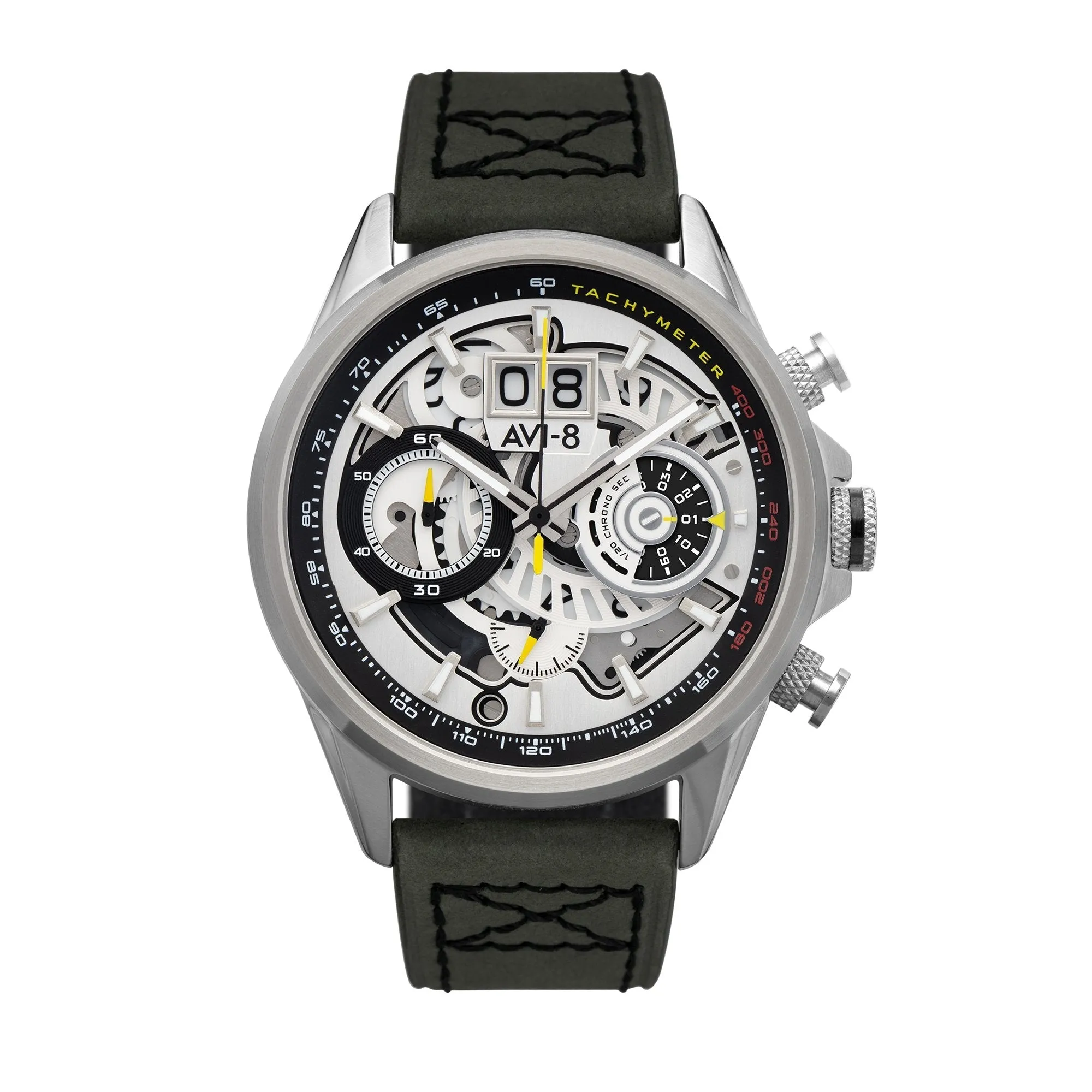 AVI-8 Ivory Steel Hawker Harrier Chronograph Watch AV-4065-01