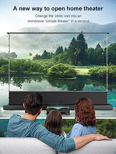 AWOL VISION 100" Motorized ALR Floor Rising Projector Screen for Ultra Short Throw Projector, Projector Screen for Home Theater, 4K/8K Ultra HD, Active 3D, 95% Ambient Light Rejecting-ALR-F210C