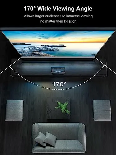 AWOL VISION 100" Motorized ALR Floor Rising Projector Screen for Ultra Short Throw Projector, Projector Screen for Home Theater, 4K/8K Ultra HD, Active 3D, 95% Ambient Light Rejecting-ALR-F210C