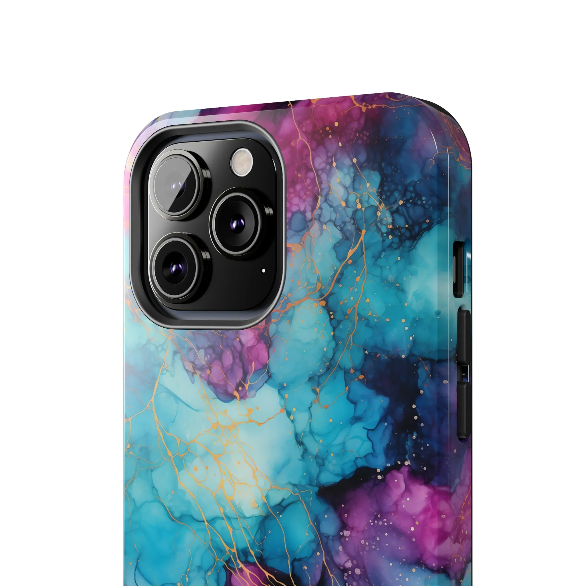 Blue and Purple Alcohol Ink Digital print Design Tough Phone Case compatible with a large variety of iPhone models, Gift, Phone Case