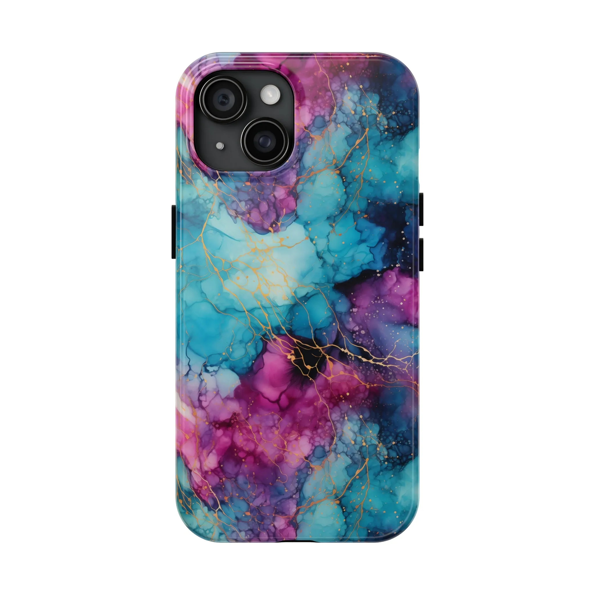 Blue and Purple Alcohol Ink Digital print Design Tough Phone Case compatible with a large variety of iPhone models, Gift, Phone Case