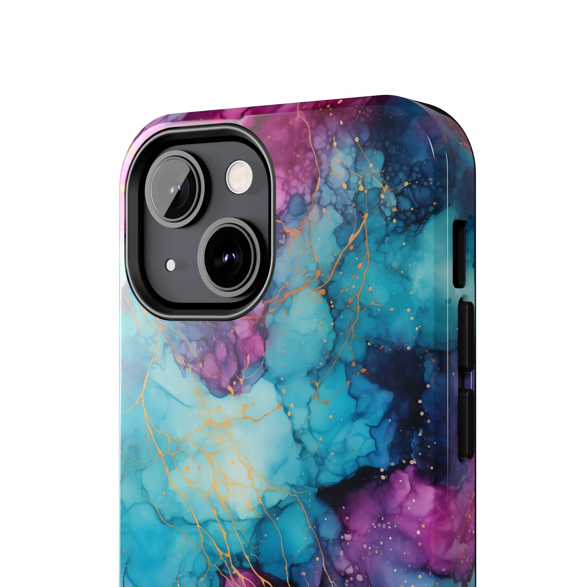 Blue and Purple Alcohol Ink Digital print Design Tough Phone Case compatible with a large variety of iPhone models, Gift, Phone Case