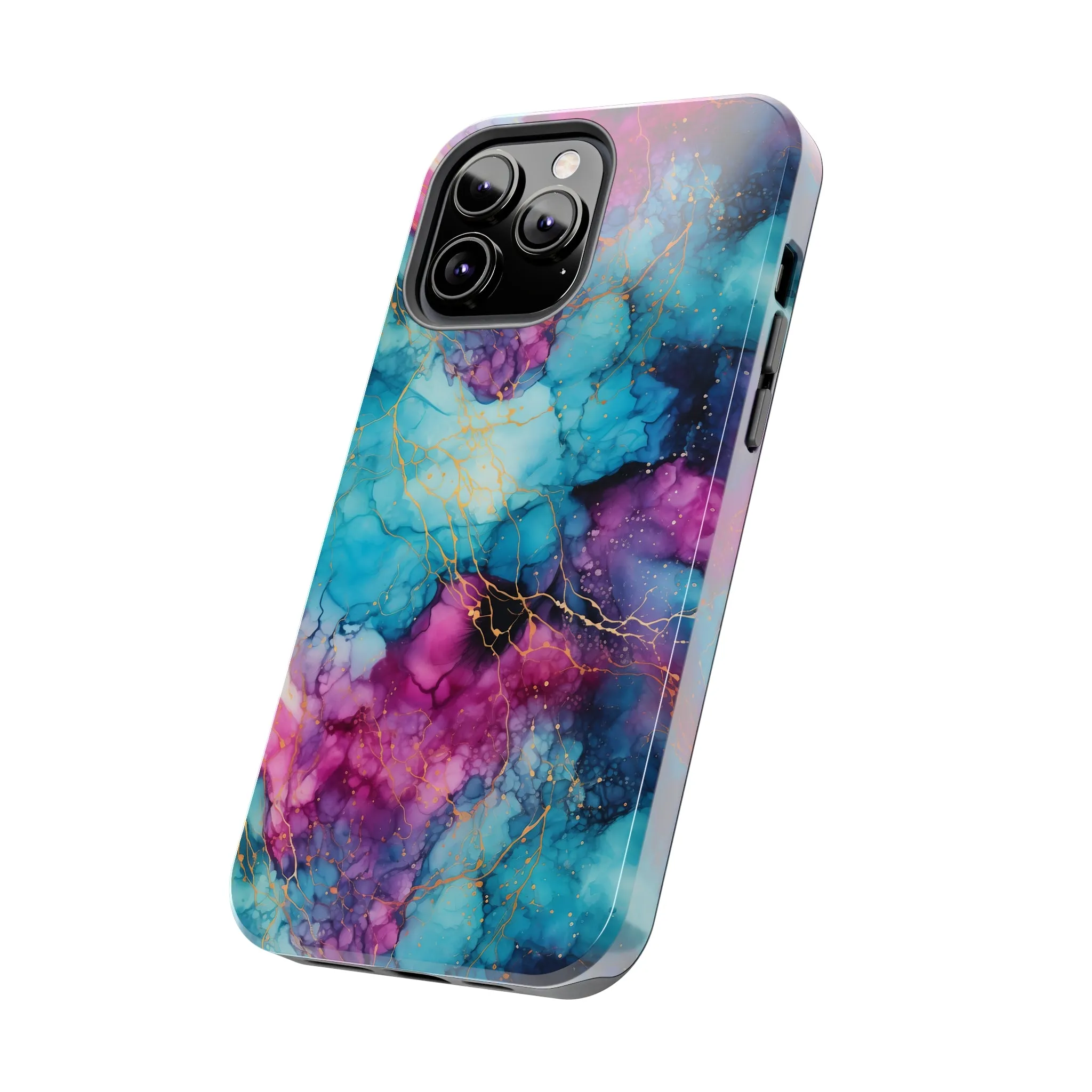 Blue and Purple Alcohol Ink Digital print Design Tough Phone Case compatible with a large variety of iPhone models, Gift, Phone Case