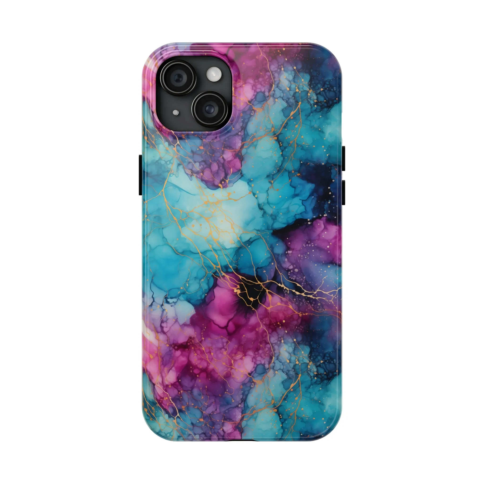 Blue and Purple Alcohol Ink Digital print Design Tough Phone Case compatible with a large variety of iPhone models, Gift, Phone Case