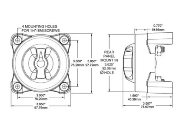 Blue Sea E Series Battery Switch - Dual Circuit