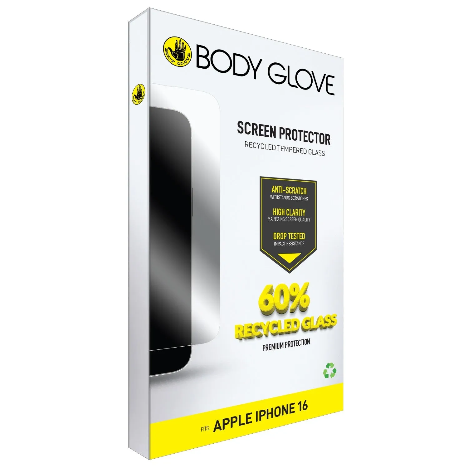 Body Glove Recycled Tempered Glass Screen Protector - Apple iPhone 16 / iPhone 15 - Clear (BGSGRTG-IP16)