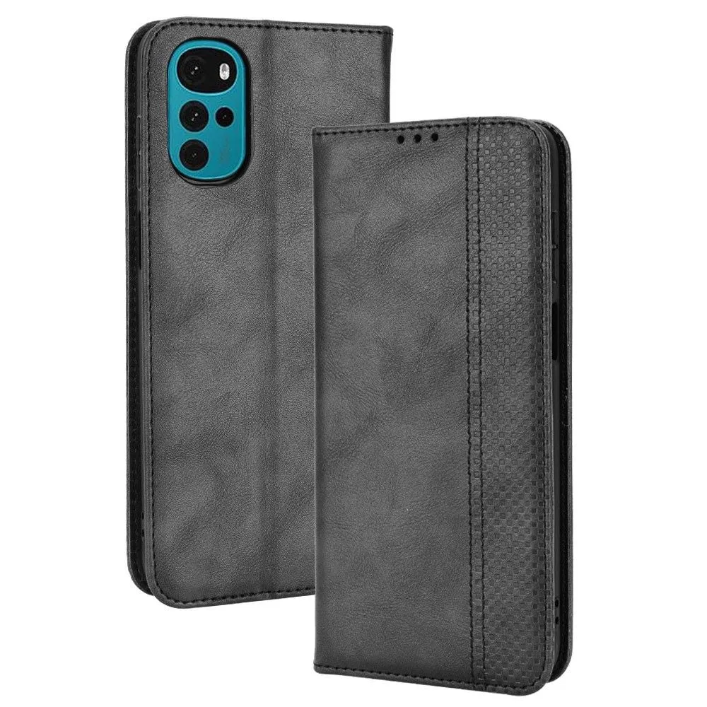 Bofink Vintage Motorola Moto G22 leather case - Black