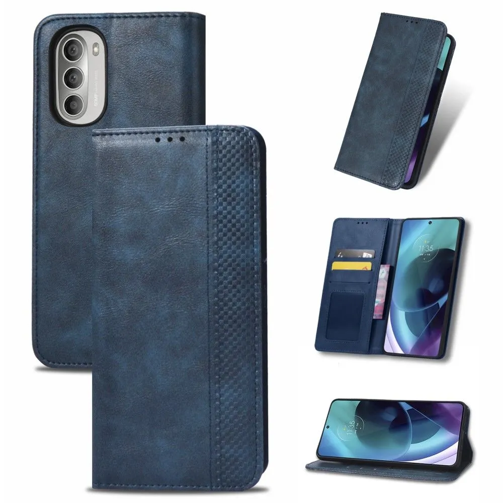 Bofink Vintage Motorola Moto G51 5G leather case - Blue