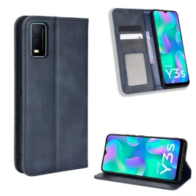 Bofink Vintage Vivo Y3s (2021) leather case - Blue