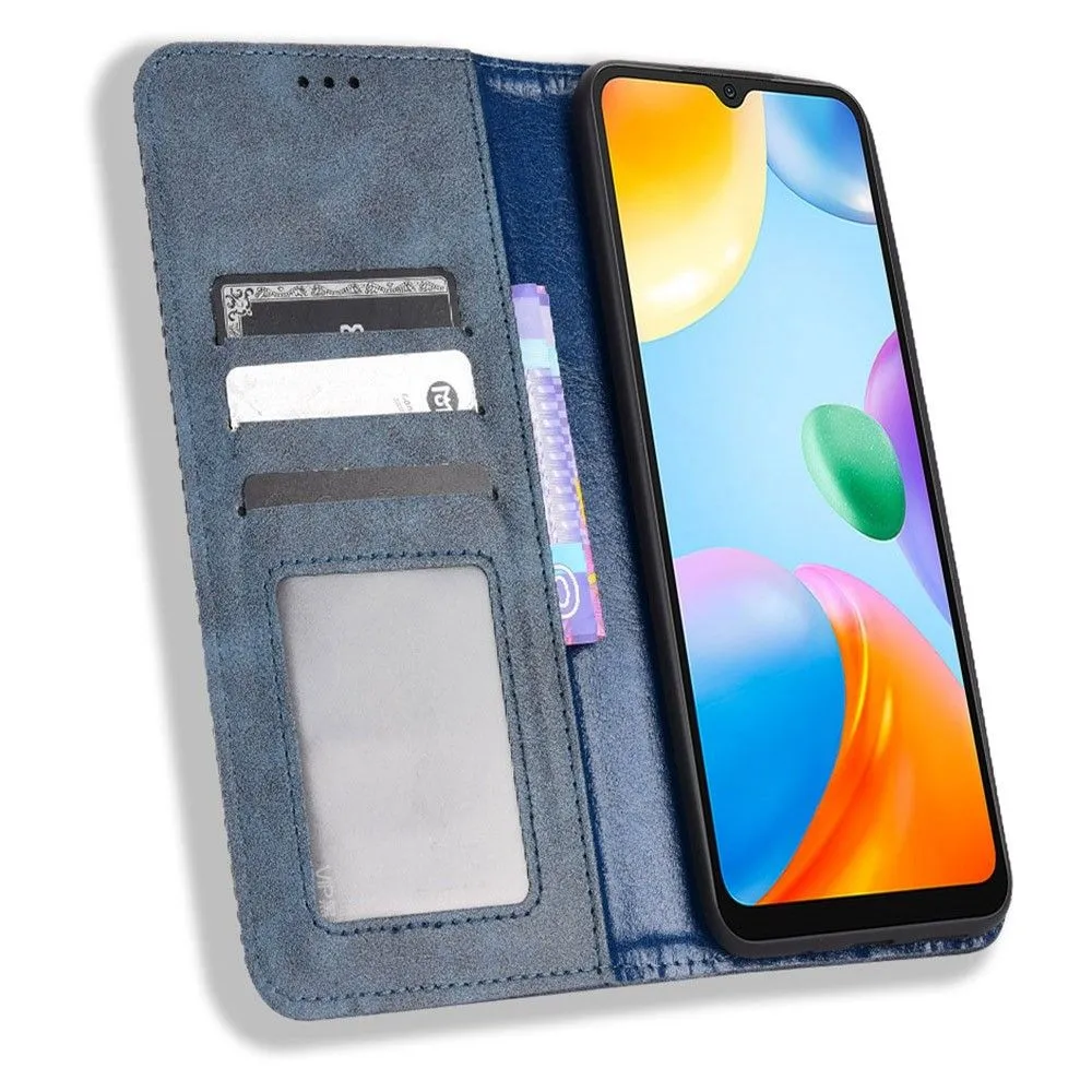 Bofink Vintage Xiaomi Redmi 10C leather case - Blue