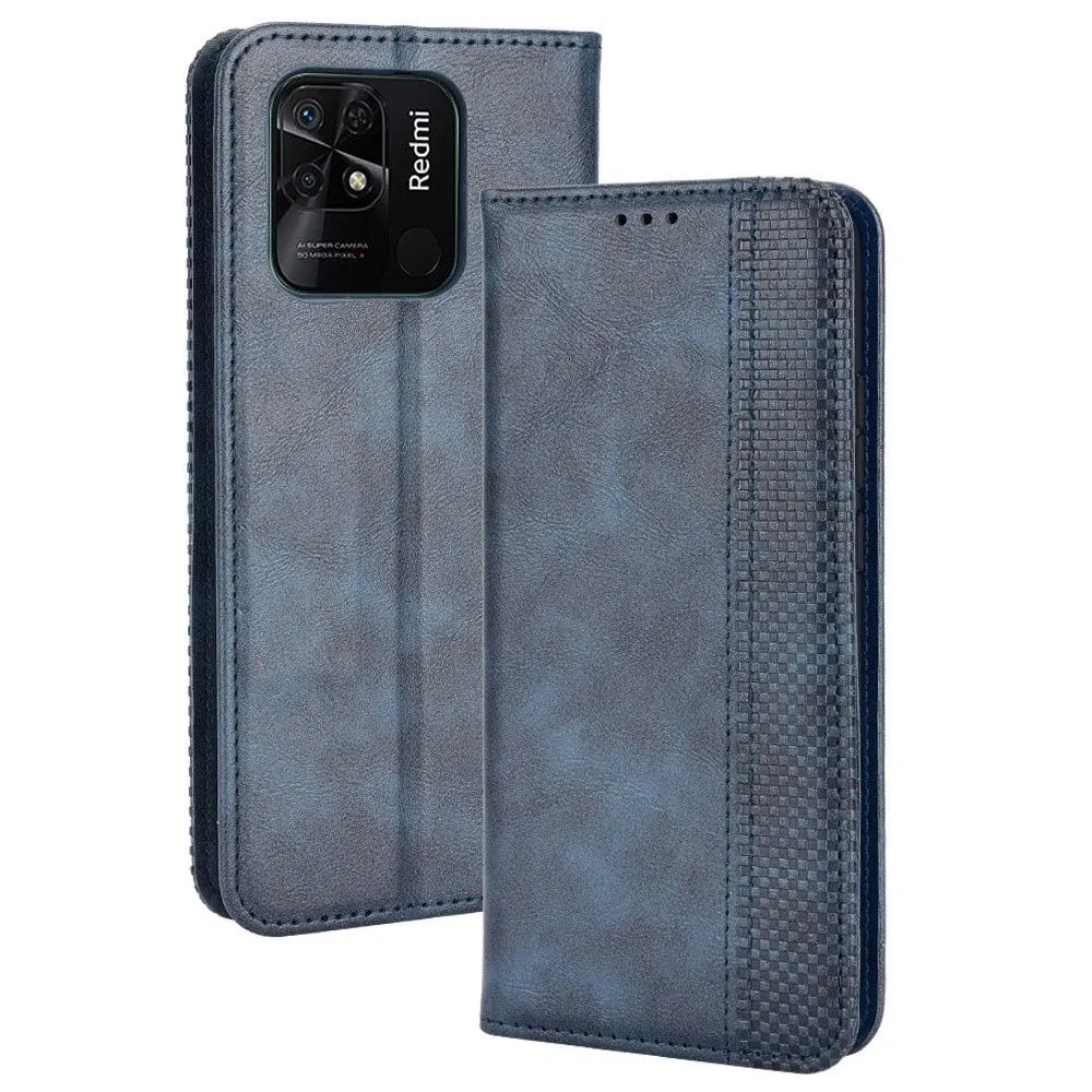 Bofink Vintage Xiaomi Redmi 10C leather case - Blue