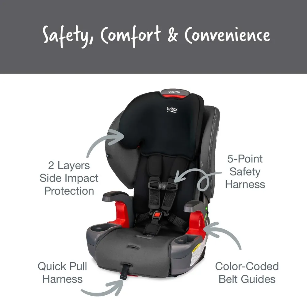 Britax Grow With You Harness-2-Booster Car Seat - Mod Black (SafeWash)