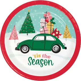 Bulk Christmas Cars Paper Dessert Plate (Case of 96)