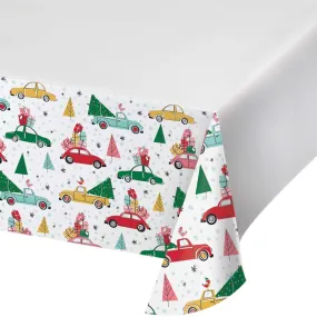 Bulk Christmas Cars Paper Tablecover, Border Print (Case of 12)