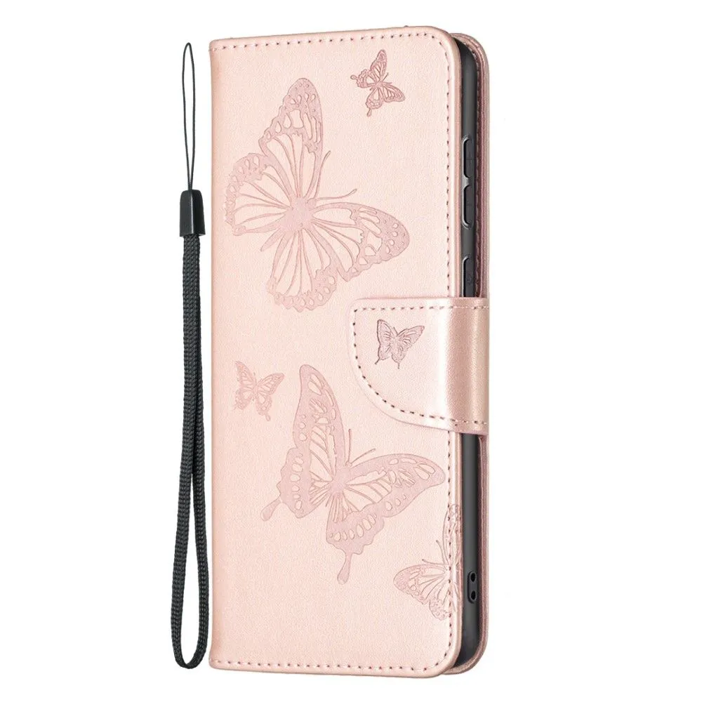 Butterfly Samsung Galaxy A73 flip case - Rose Gold