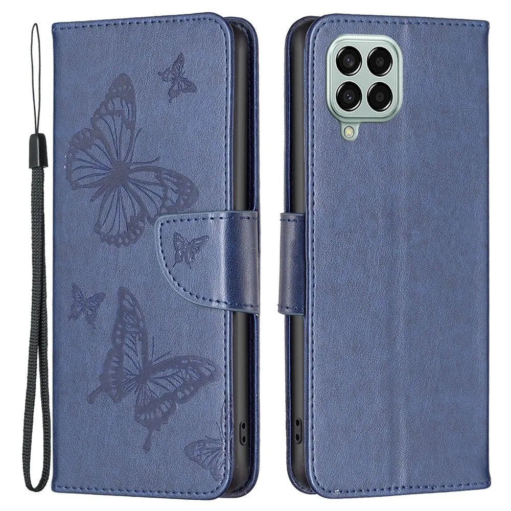 Butterfly Samsung Galaxy M33 5G flip case - Dark Blue