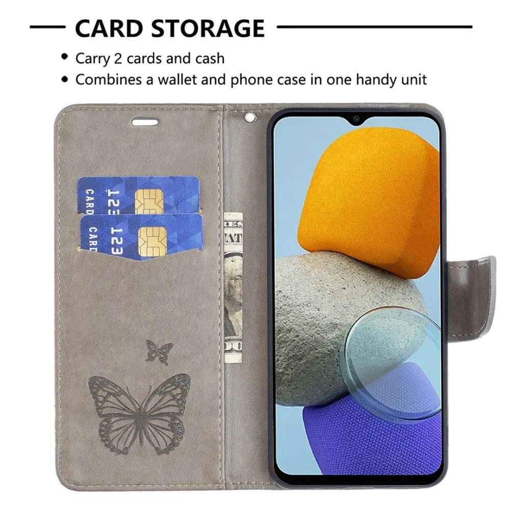 Butterfly Samsung Galaxy M53 5G flip case - Grey