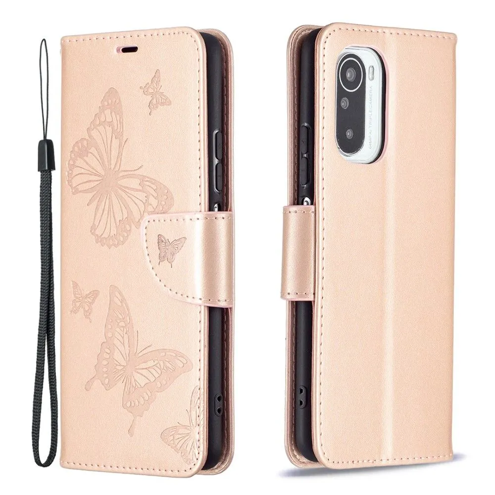 Butterfly Xiaomi Mi 11i / Poco F3 / K40 Pro Plus flip case - Rose Gold