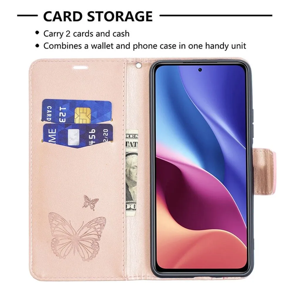 Butterfly Xiaomi Mi 11i / Poco F3 / K40 Pro Plus flip case - Rose Gold