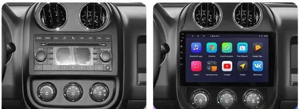 Car Dealz 10.2" Android 10.0 Jeep Compass 2009-2015 w CAM In Dash Plus OEM Fascia