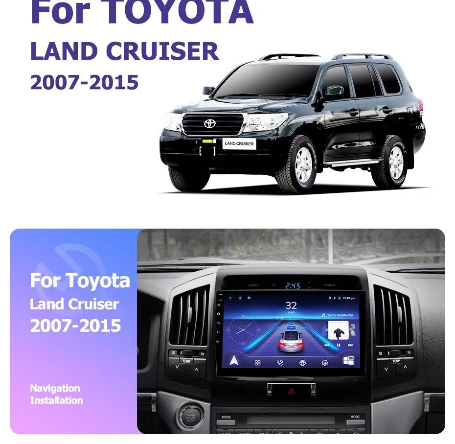 Car Dealz 10.2" Android 10.0 Toyota Land Cruiser 2007-2015 w CAM In Dash Plus OEM Fascia