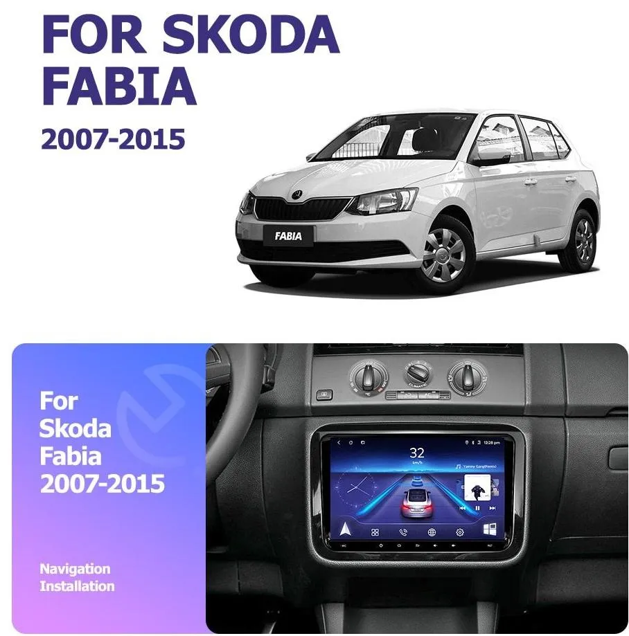 Car Dealz 9" Android 10.0 Skoda Fabia 2 Mk2 2007-2015 with CAM In Dash Plus OEM Fascia