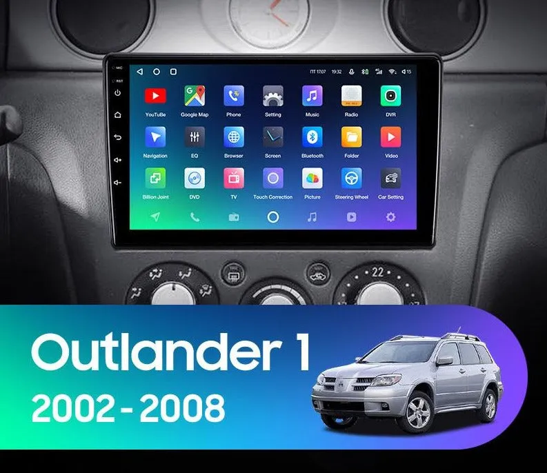 Car Dealz Premium Advanced 4G Data Model 10.2" Android 12.0 For Mitsubishi Outlander 1 2002 - 2008 In Dash Plus OEM Fascia