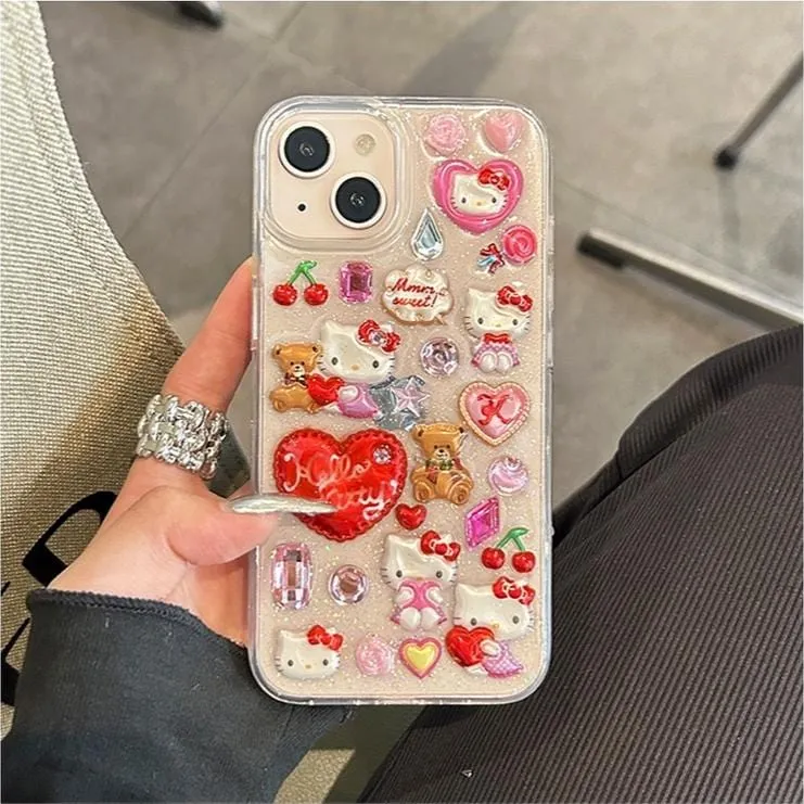 Cartoon Kitty Sticker iPhone Case SK482