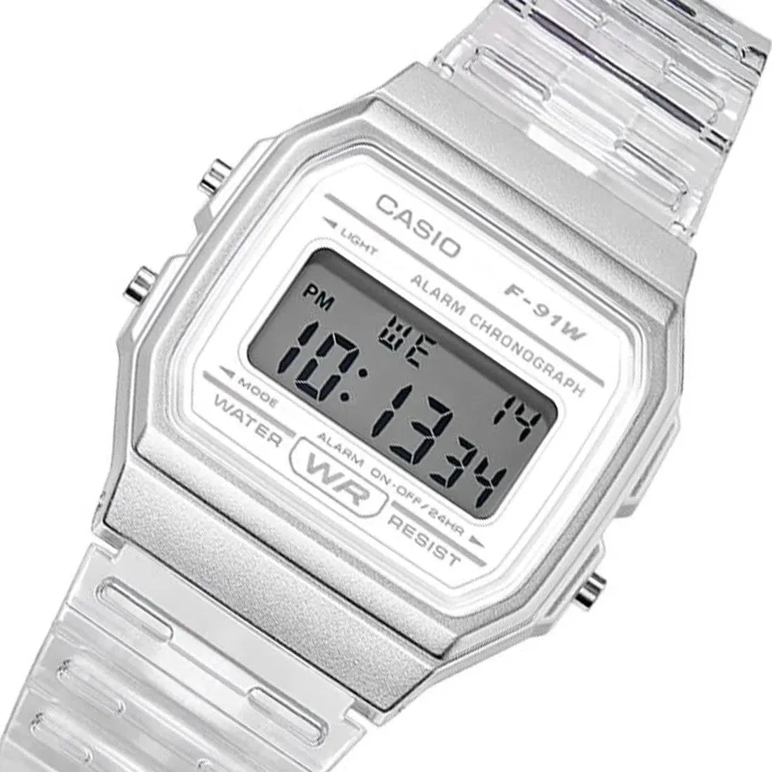 Casio F-91WS-7DF Resin Transparent Strap Watch for Women