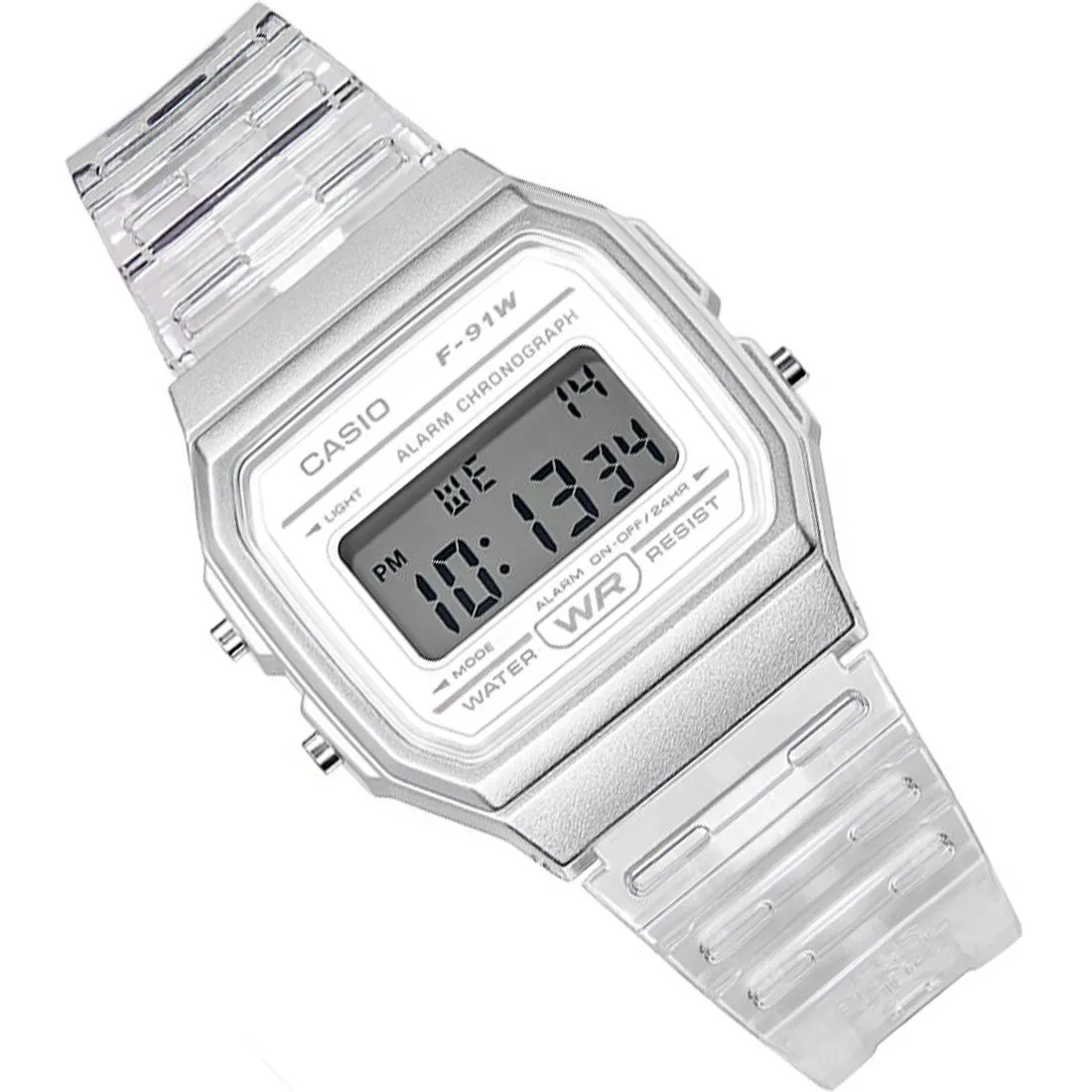 Casio F-91WS-7DF Resin Transparent Strap Watch for Women