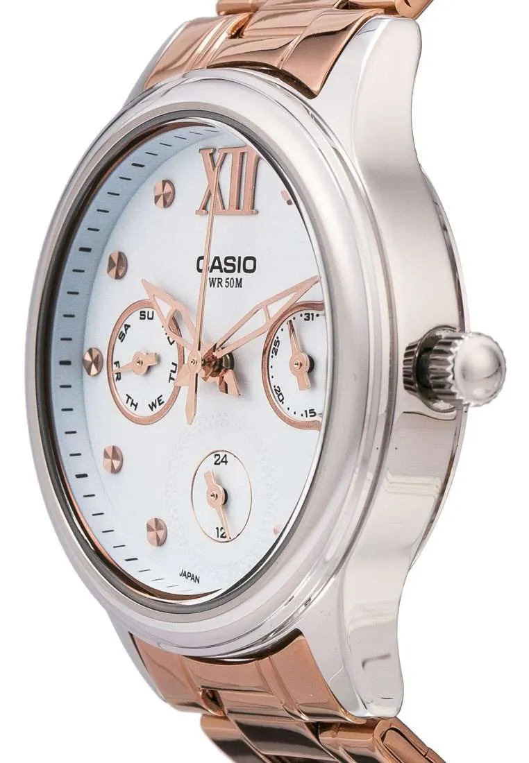 Casio LTP-E306R-2A Rose Gold Stainless Watch for Women