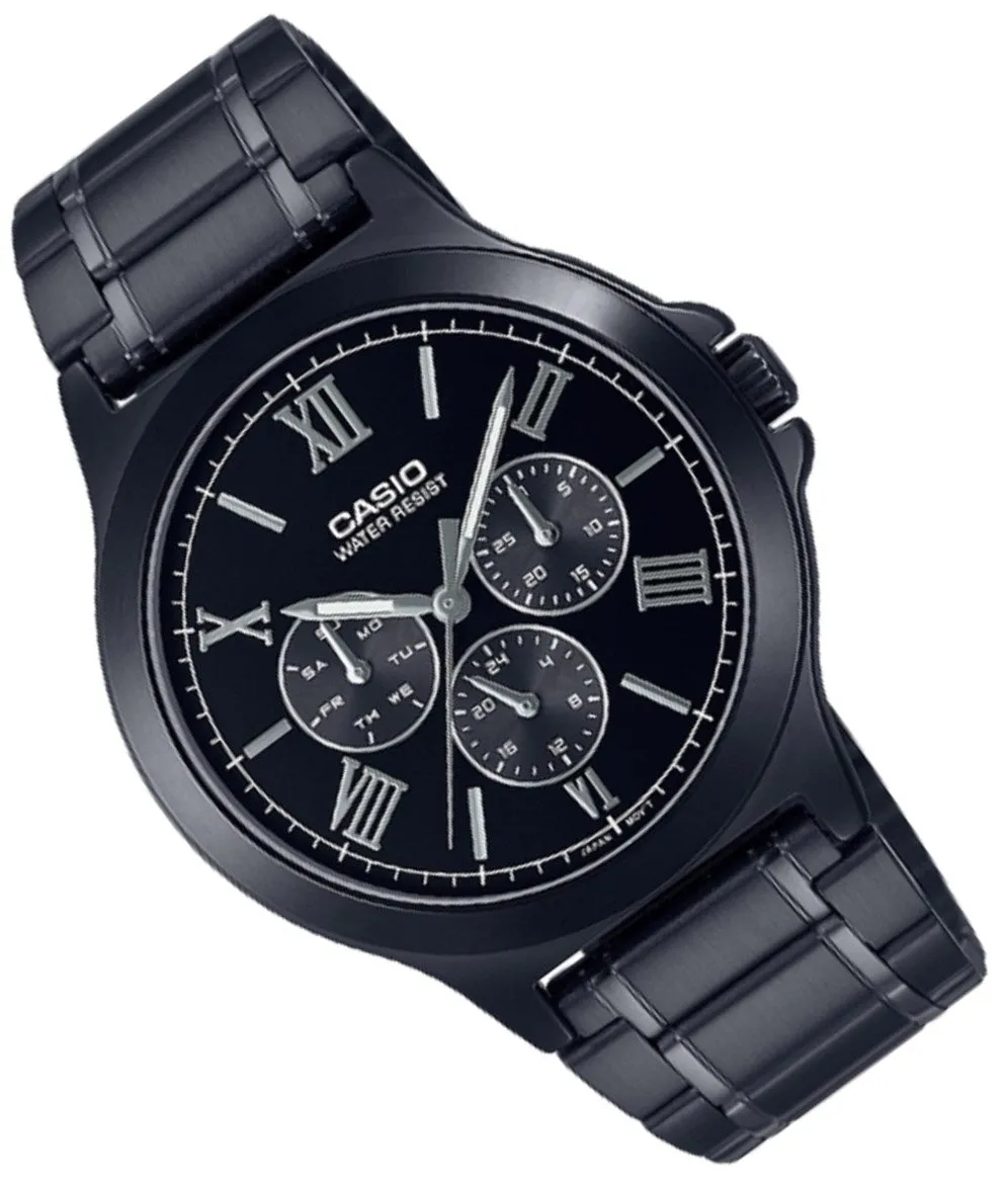 Casio MTP-V300B-1A Black Stainless Steel Watch for Men