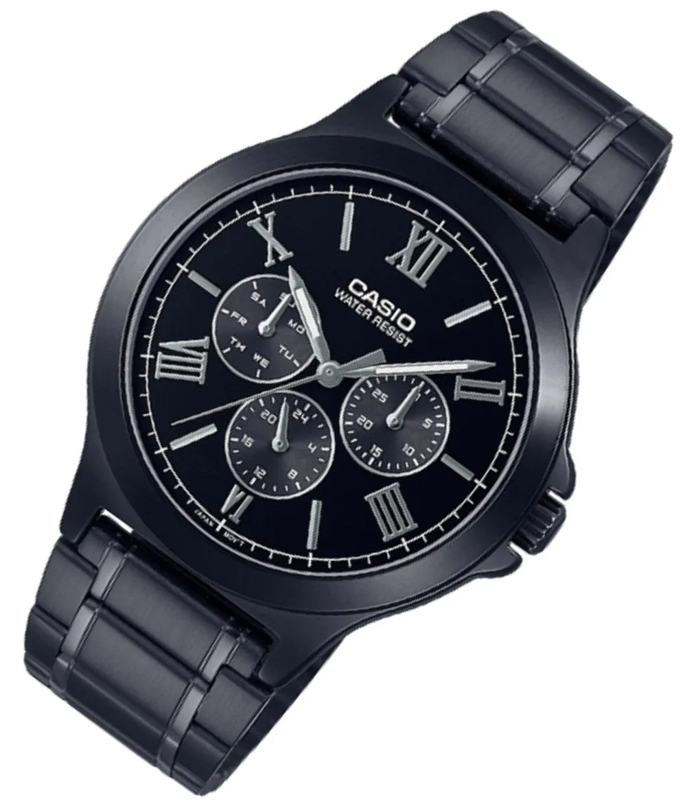 Casio MTP-V300B-1A Black Stainless Steel Watch for Men