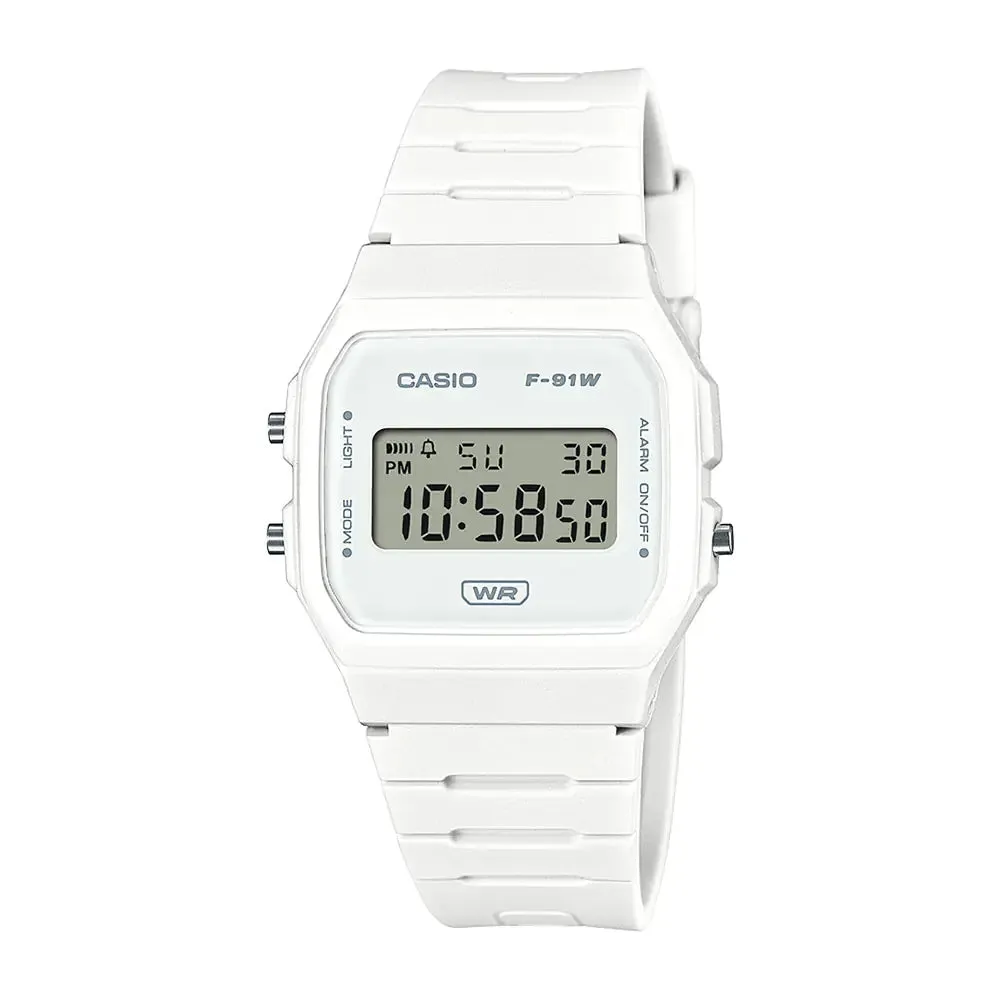 Casio POP Series F-91WB-7ADF Unisex White Digital Watch