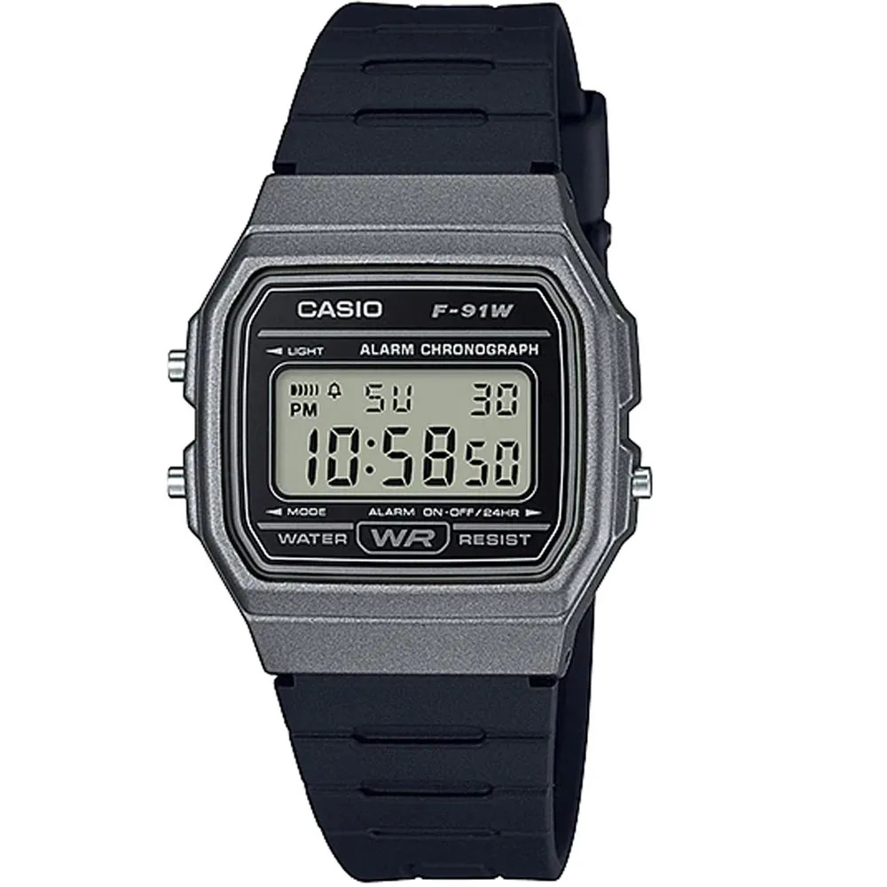 Casio Watch Classic Sports Digital Black/Silver F-91WM-1BDF